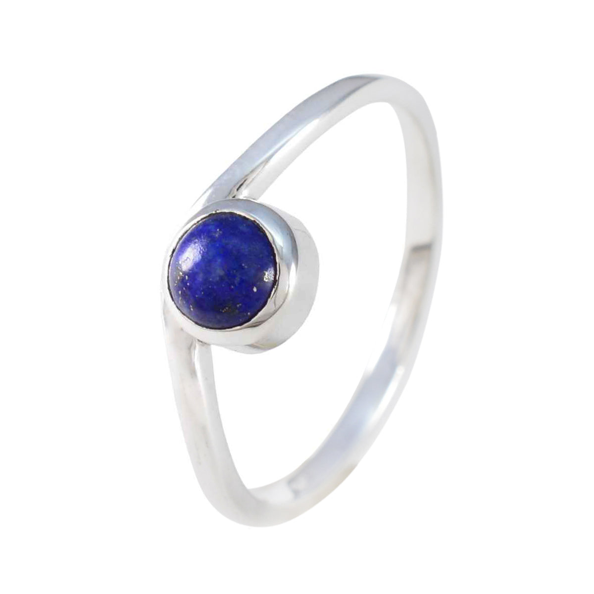 Lapis Lazuli Solitaire American Sterling Silver Blue Gems Delicate Trendy Ring Jewelry