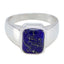 Lapis Lazuli Solitaire Russian Sterling Silver Blue Gemstone Mid weight Signet Ring Jewelry