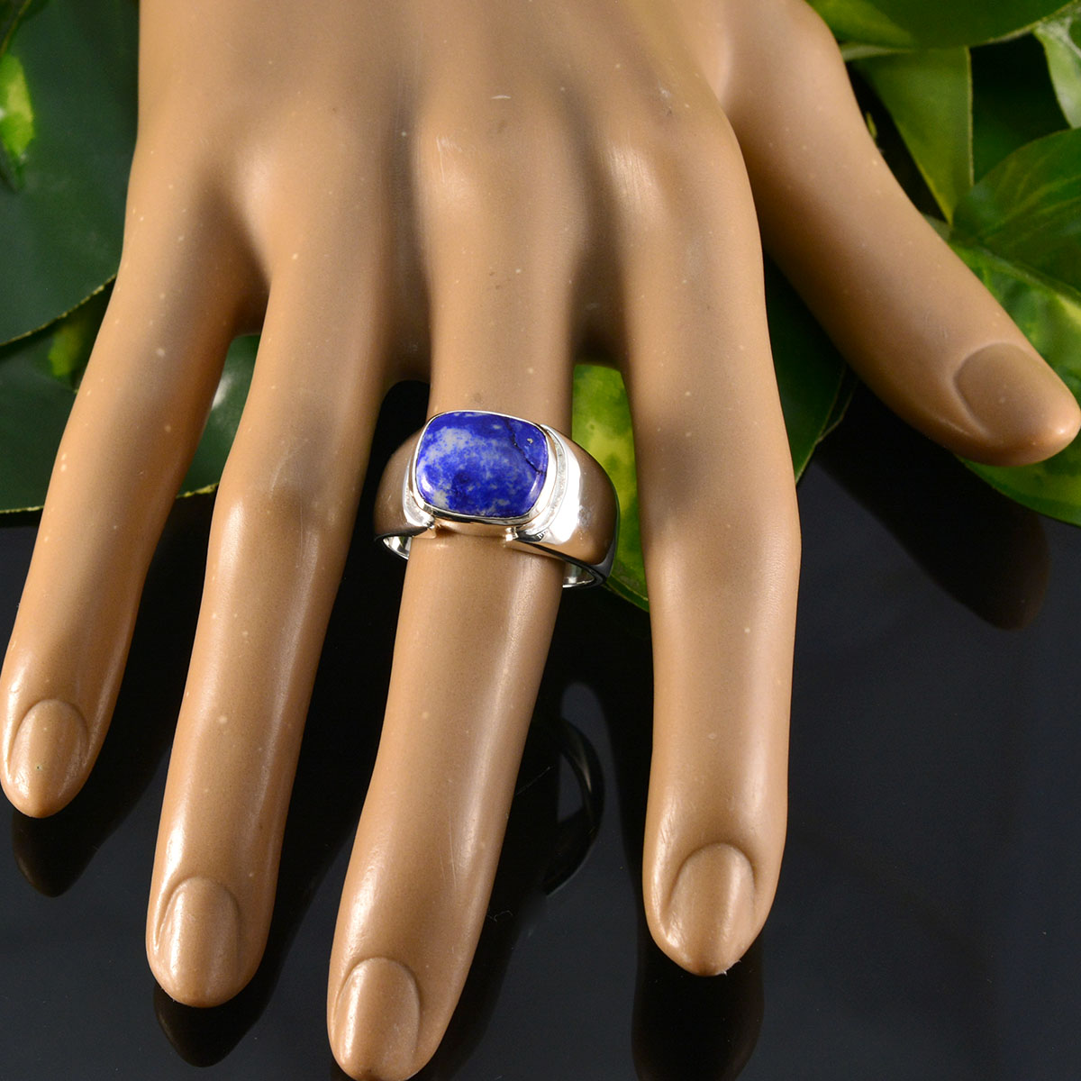 Lapis Lazuli Solitaire African 925 Silver Blue Gemstones Essential  Contemporary Ring Jewellery