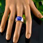 Lapis Lazuli Solitaire African 925 Silver Blue Gemstones Essential  Contemporary Ring Jewellery