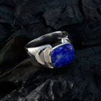 Lapis Lazuli Solitaire African 925 Silver Blue Gemstones Essential  Contemporary Ring Jewellery