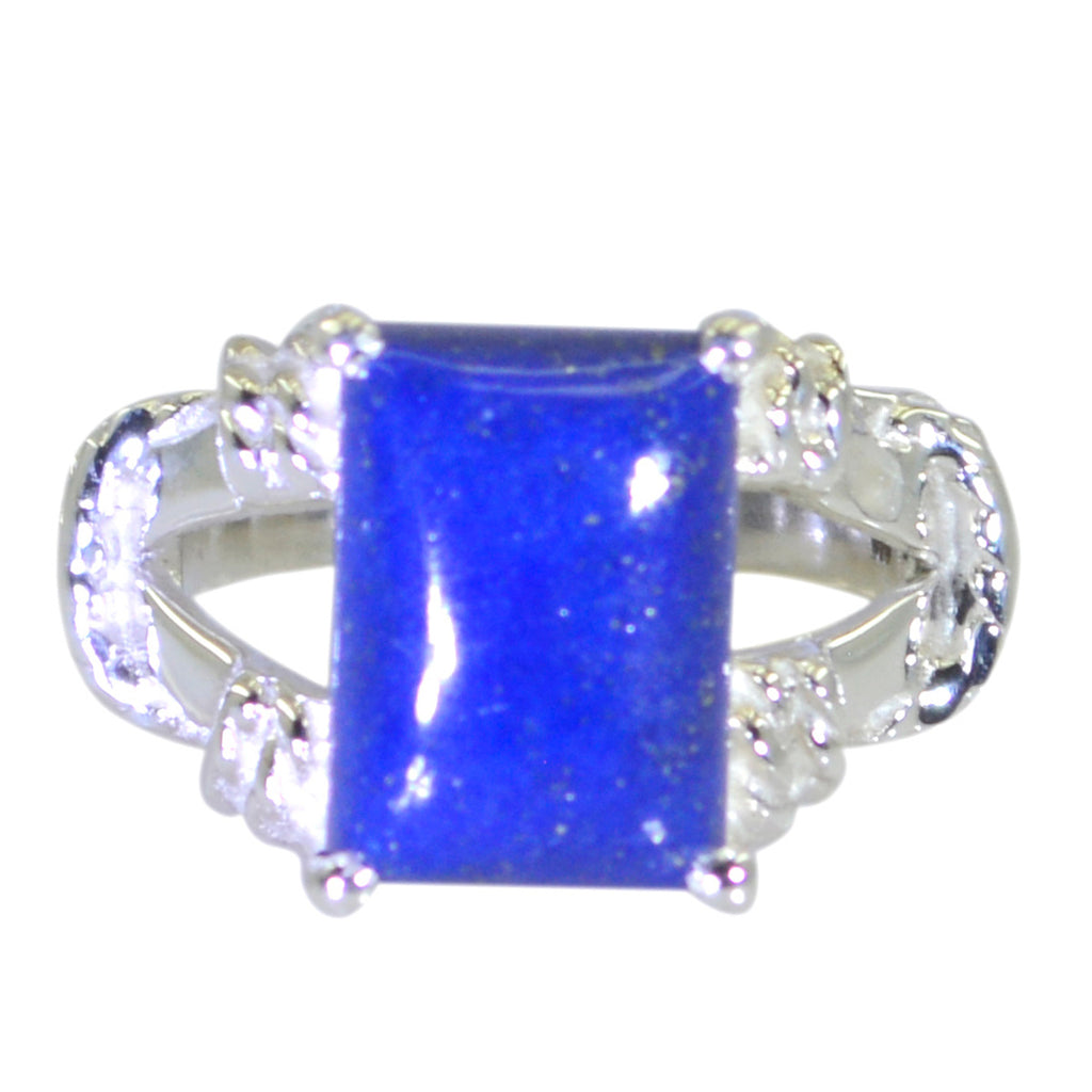 Lapis Lazuli Solitaire Latin American 925 Sterling Silver Blue Gemstone Eye catching Rope Wire Ring Jewellery
