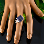 Lapis Lazuli Solitaire Russian 92.5 Silver Blue Gemstones Essential  Abstract Ring Jewelry