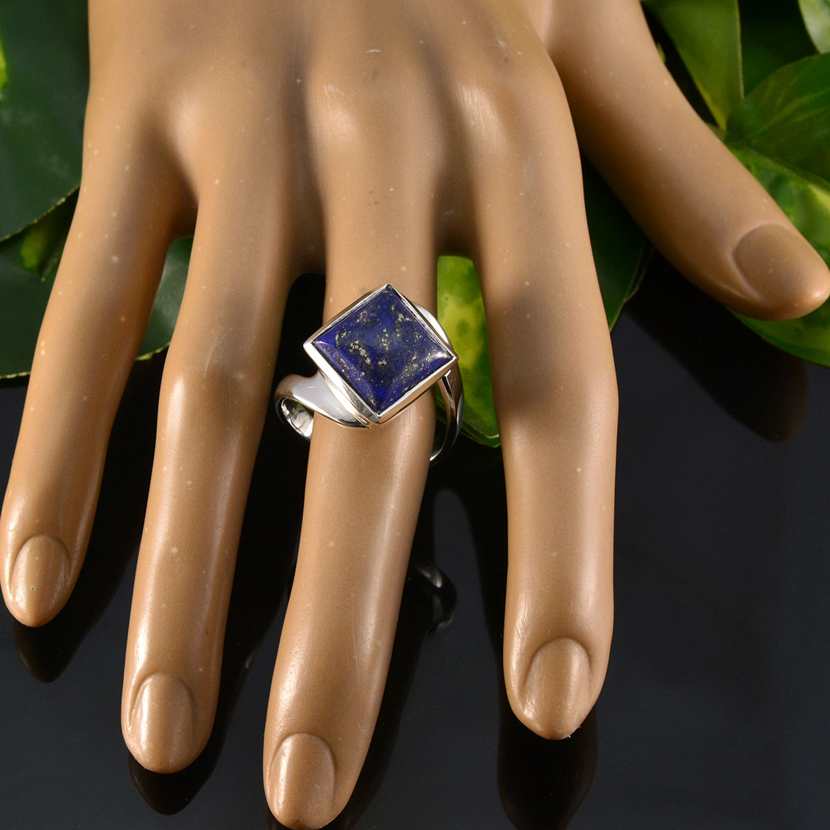 Lapis Lazuli Solitaire Russian 92.5 Silver Blue Gemstones Essential  Abstract Ring Jewelry