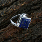 Lapis Lazuli Solitaire Russian 92.5 Silver Blue Gemstones Essential  Abstract Ring Jewelry