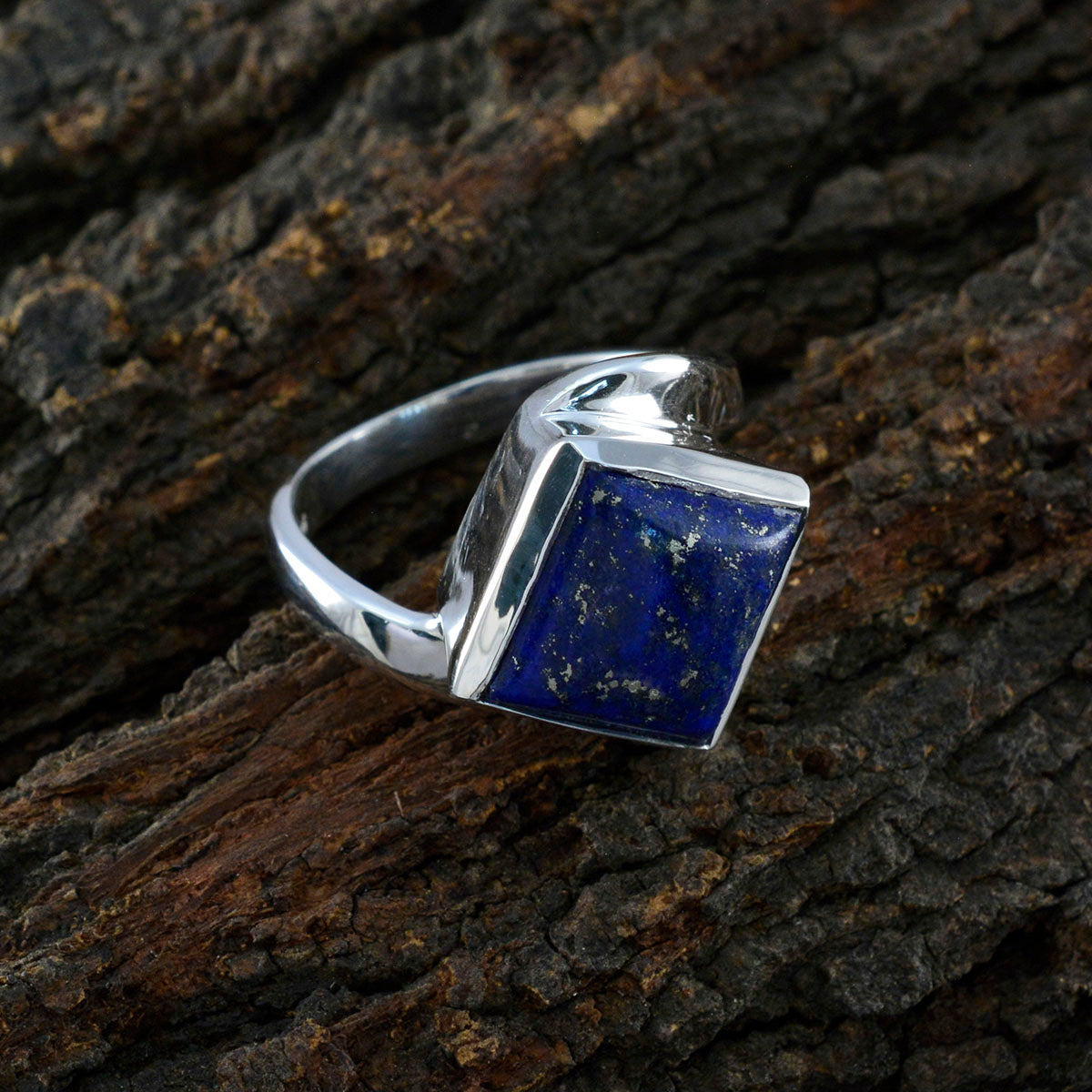 Lapis Lazuli Solitaire Russian 92.5 Silver Blue Gemstones Essential  Abstract Ring Jewelry