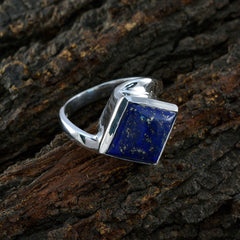 Lapislazuli Solitär Russisches 92,5 Silber Blaue Edelsteine Essential Abstrakter Ring Schmuck