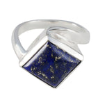 Lapis Lazuli Solitaire Russian 92.5 Silver Blue Gemstones Essential  Abstract Ring Jewelry