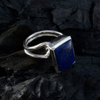 Lapis Lazuli Solitaire German 925 Silver Blue Gems Versatile Contemporary Ring Jewelry