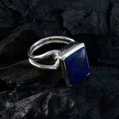 Lapis Lazuli Solitaire German 925 Silver Blue Gems Versatile Contemporary Ring Jewelry