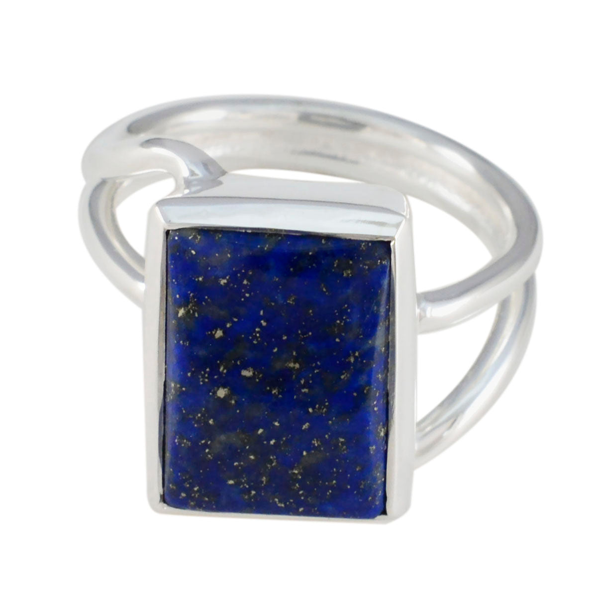 Lapis Lazuli Solitaire German 925 Silver Blue Gems Versatile Contemporary Ring Jewelry Huvudsaklig produktbild