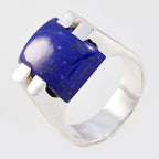 Lapis Lazuli Solitaire Spanish Silver Blue Gemstone Chunky Signet Ring Jewelry