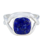 Lapis Lazuli Solitaire Moroccan Sterling Silver Blue Gems Classic Contemporary Ring Jewelry