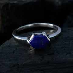 Lapis Lazuli Solitaire Turkish Sterling Silver Blue Gemstones Dainty Artisan Ring Jewelry