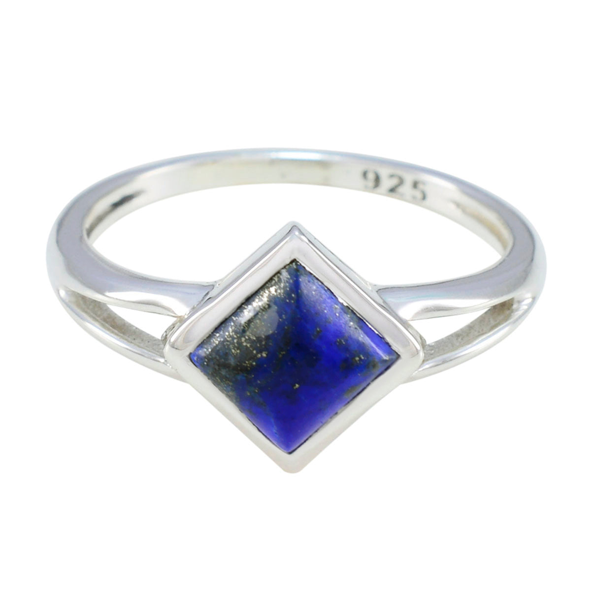 Lapis Lazuli Solitaire Korean Sterling Silver Blue Gems Dainty Contemporary Ring Jewelry Huvudsaklig produktbild