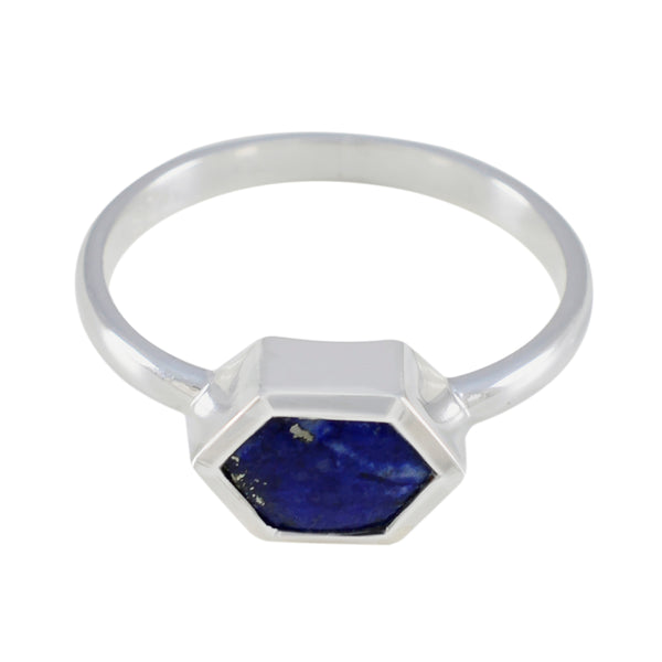 Lapis Lazuli Solitaire Japanese 925 Sterling Silver Blue Gemstone Dainty Fairytale Ring Jewelry