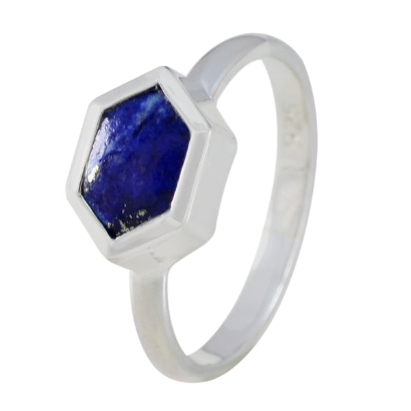 Lapis Lazuli Solitaire Japanese 925 Sterling Silver Blue Gemstone Dainty Fairytale Ring Jewelry