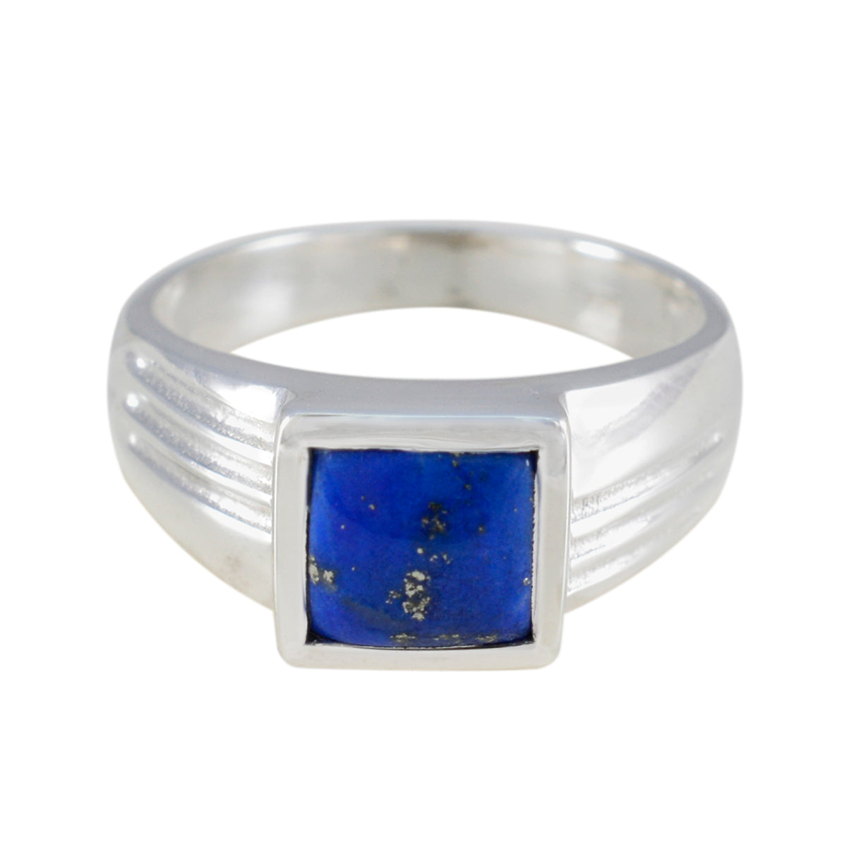 Lapis Lazuli Solitaire Egyptian 925 Silver Blue Gemstones Classic Graceful Ring Jewellery メイン画像