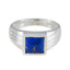 Lapis Lazuli Solitaire Egyptian 925 Silver Blue Gemstones Classic Graceful Ring Jewellery