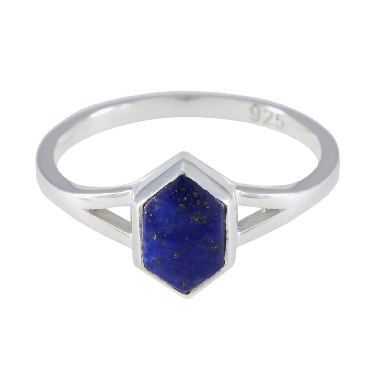 Lapis Lazuli Solitaire Korean Silver Blue Gemstones Whisper thin Feminine Ring Jewellery Image principale du produit