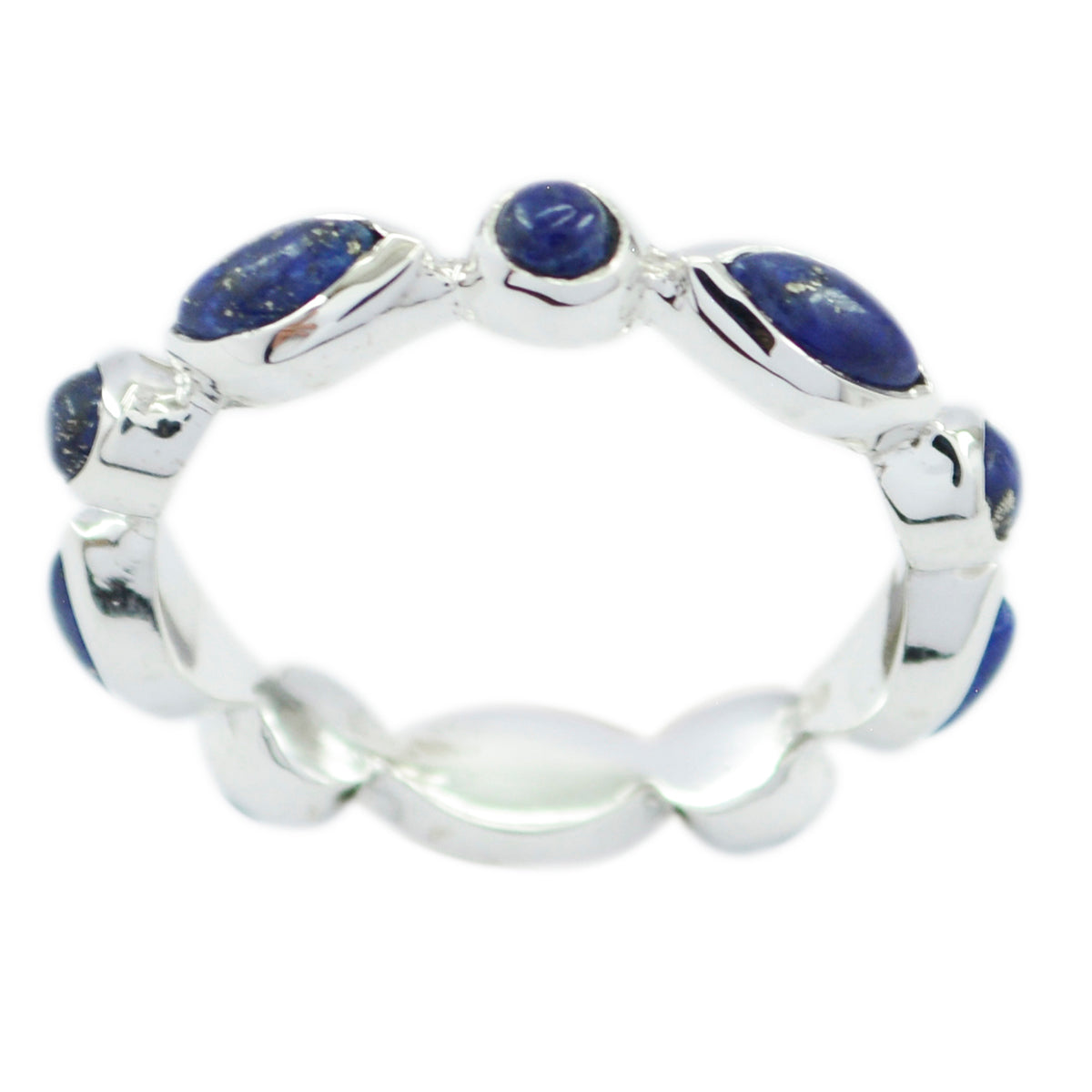 Lapis Lazuli multiple Turkish 92.5 Silver Blue Gems Dainty Eternity Band Jewelry Hoofdafbeelding