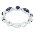 Lapis Lazuli multiple Turkish 92.5 Silver Blue Gems Dainty Eternity Band Jewelry