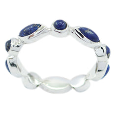 Lapis Lazuli multiple Turkish 92.5 Silver Blue Gems Dainty Eternity Band Jewelry