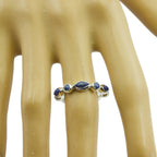 Lapis Lazuli multiple Turkish 92.5 Silver Blue Gems Dainty Eternity Band Jewelry