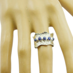 Lapis Lazuli Penta German 925 Silver Blue Gemstone Mid weight Vintage Band Jewelry