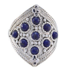 Lapis Lazuli multiple Indian 925 Sterling Silver Blue Gemstones Edgy Heritage Ring Jewelry
