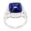 Lapis Lazuli Halo Russian Sterling Silver Blue Gemstones Minimal Love Ring Jewelry