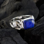 Lapis Lazuli Solitaire German Silver Blue Gems Featherlight Cultural Ring Jewelry