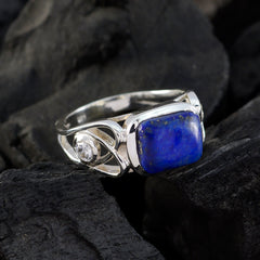Lapis Lazuli Solitaire German Silver Blue Gems Featherlight Cultural Ring Jewelry