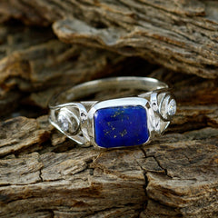 Lapis Lazuli Solitaire German Silver Blue Gems Featherlight Cultural Ring Jewelry