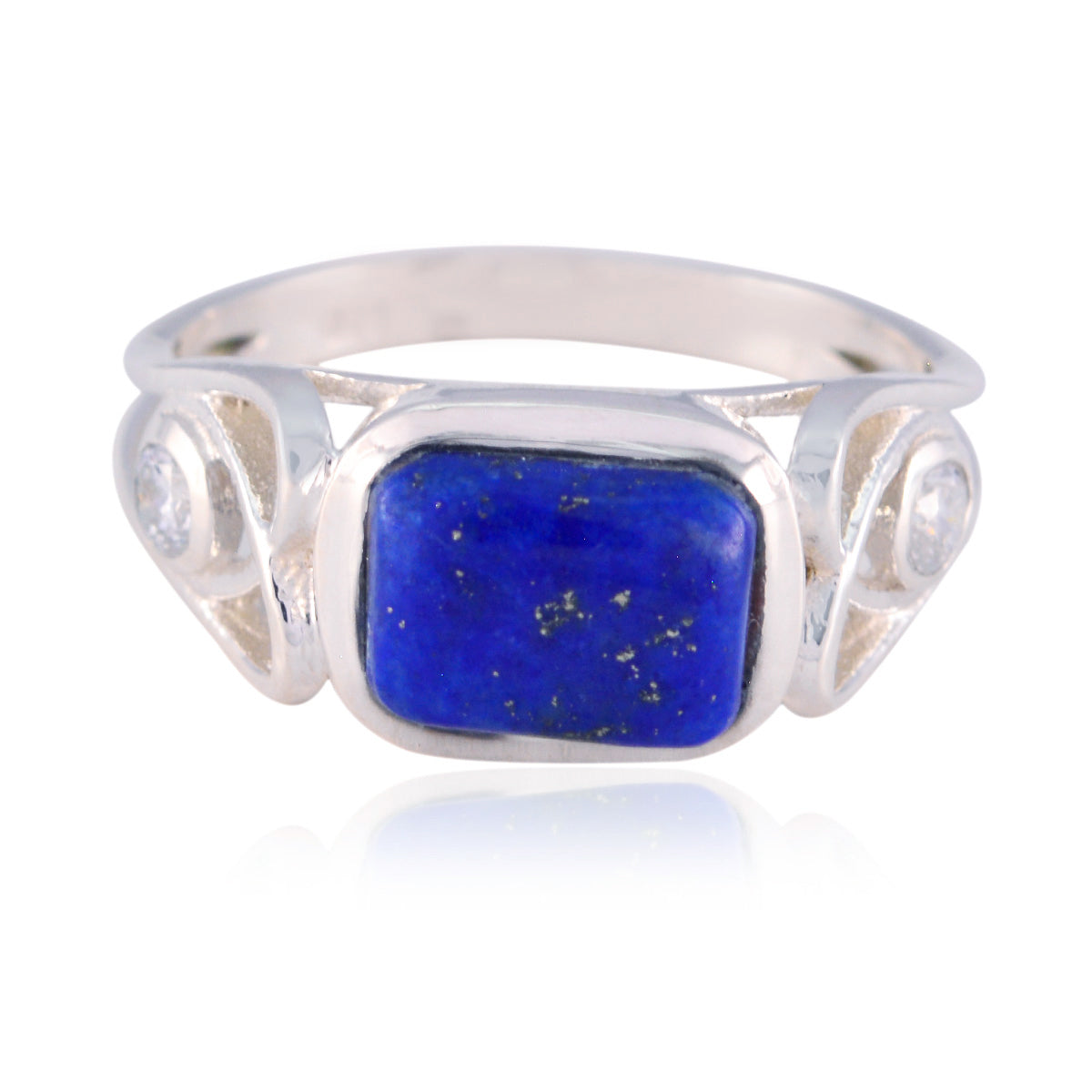 Lapis Lazuli Solitaire German Silver Blue Gems Featherlight Cultural Ring Jewelry
