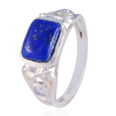 Lapis Lazuli Solitaire German Silver Blue Gems Featherlight Cultural Ring Jewelry