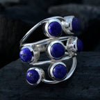 Lapis Lazuli Hepta Egyptian Silver Blue Gems Mid weight Graceful Ring Jewelry
