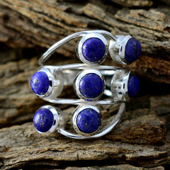 Lapis Lazuli Hepta Egyptian Silver Blue Gems Mid weight Graceful Ring Jewelry