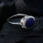 Lapis Lazuli Halo French 92.5 Silver Blue Gemstones Eye catching Abstract Ring Jewelry