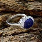 Lapis Lazuli Halo French 92.5 Silver Blue Gemstones Eye catching Abstract Ring Jewelry