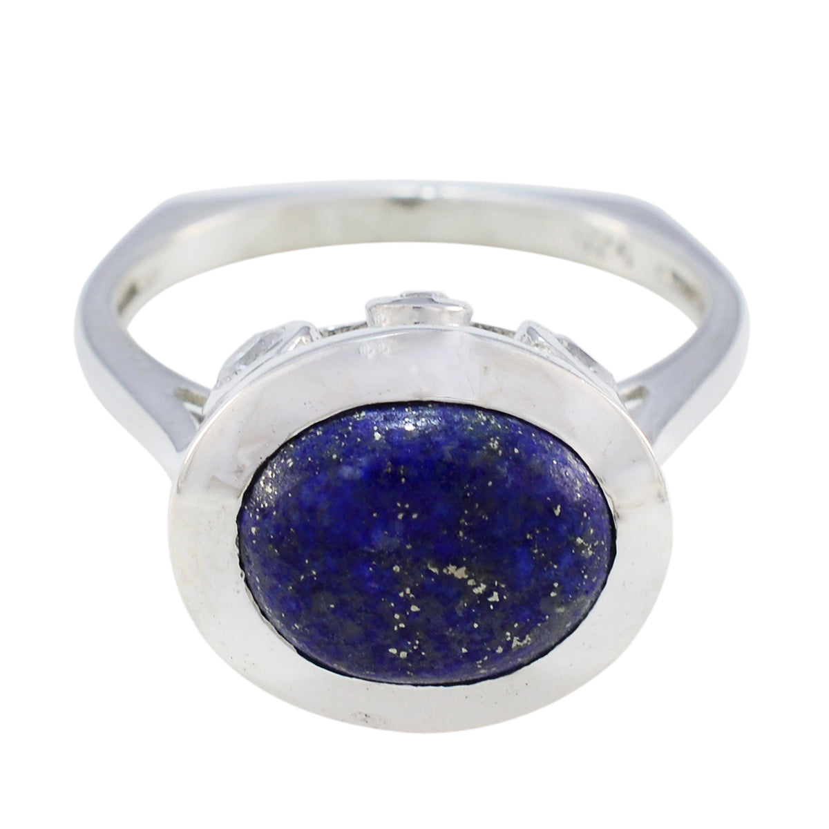 Lapislazuli Halo Französisch 92,5 Silber Blaue Edelsteine Auffälliger abstrakter Ring Schmuck Hauptbild