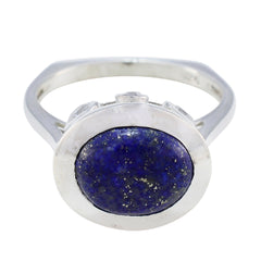 Lapis Lazuli Halo French 92.5 Silver Blue Gemstones Eye catching Abstract Ring Jewelry