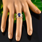 Lapis Lazuli Solitaire Mexican 925 Silver Blue Gemstone Classic Rope Wire Ring Jewellery