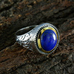 Lapis Lazuli Solitaire Italian Silver Blue Gemstones Eye catching Filigree Ring Jewellery