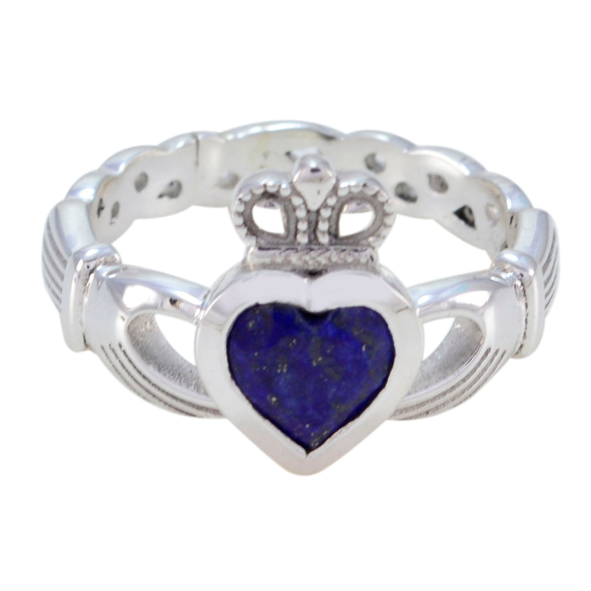 Lapis Lazuli Solitaire French 925 Silver Blue Gemstones Tiny Promise Ring Jewelry