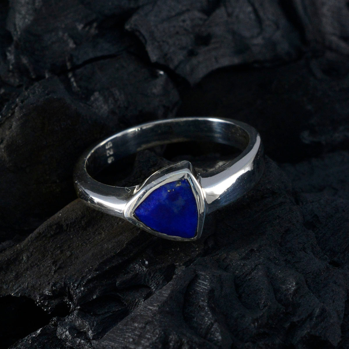 Lapis Lazuli Solitaire Moroccan 92.5 Silver Blue Gems Tiny Boho Ring Jewellery