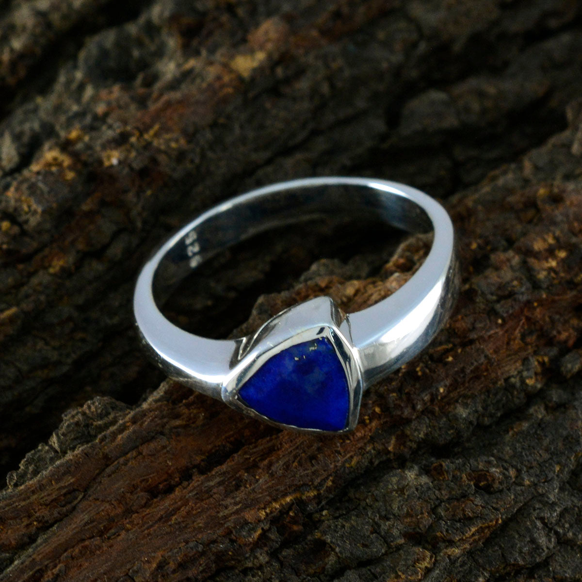 Lapis Lazuli Solitaire Moroccan 92.5 Silver Blue Gems Tiny Boho Ring Jewellery