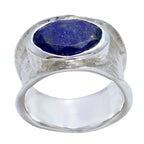Lapis Lazuli Solitaire German Silver Blue Gems Edgy Oversized Band Jewelry