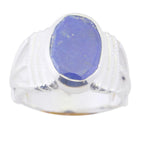 Lapis Lazuli Solitaire Moroccan 925 Silver Blue Gemstone Versatile Retro Ring Jewellery