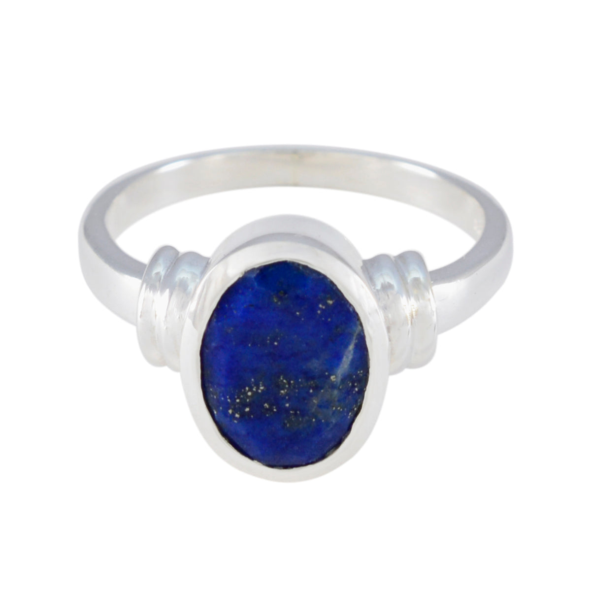 Lapis Lazuli Solitaire Russian 92.5 Silver Blue Gemstones Mid weight Luxurious Ring Jewelry